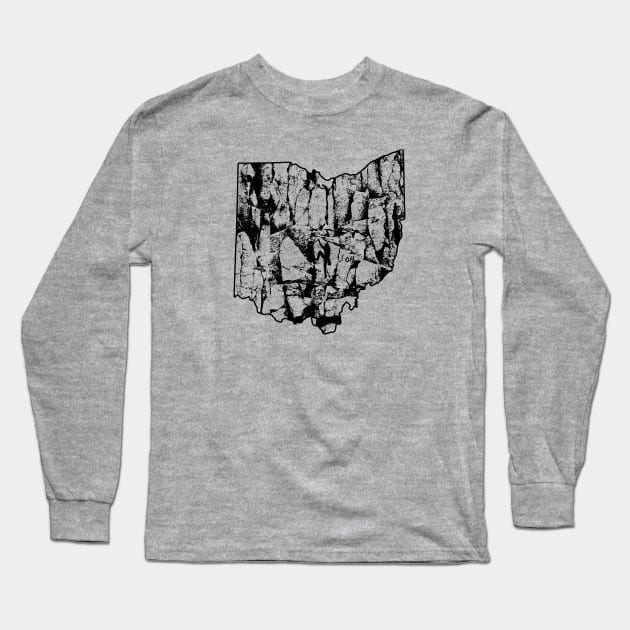 Rock Climbing Ohio Rock Climber State Map Climb Art Long Sleeve T-Shirt by TeeCreations